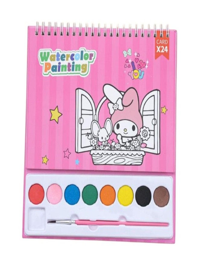 ZQBIEE 24 Card Water Color Drawing Book for Kids with Embedded Water Paint Color and Best Birthday Return Gifts for Kids (Pack of 1) - Image 1